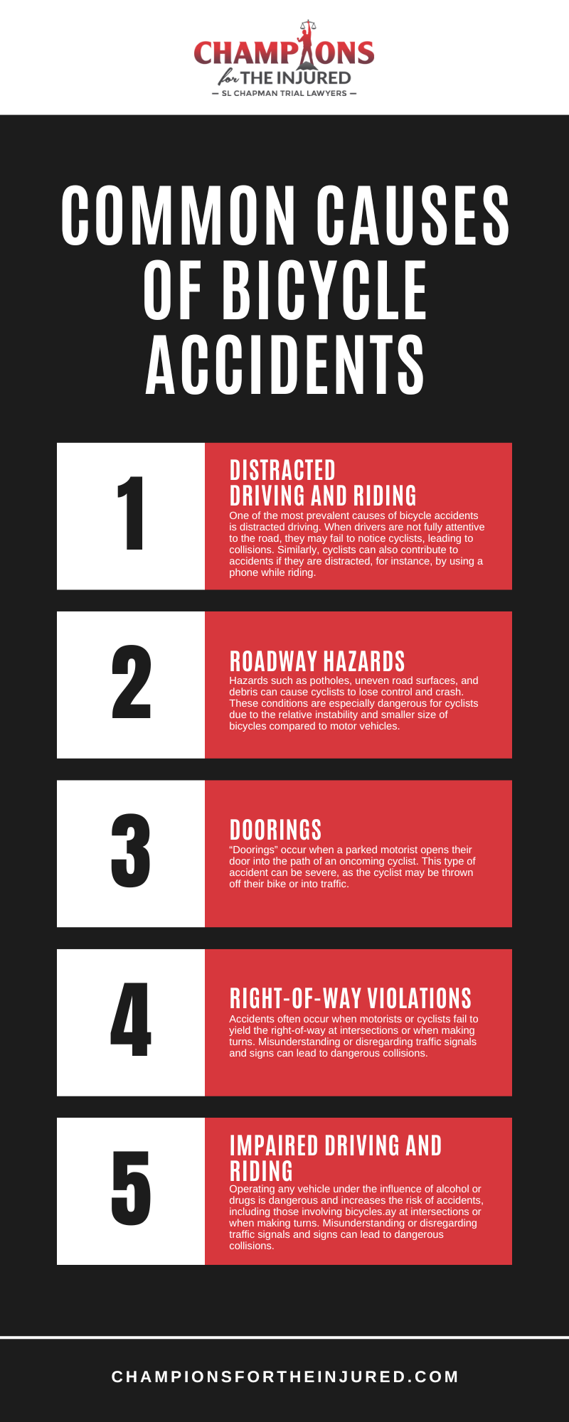 Common Causes Of Bicycle Accidents Infographic