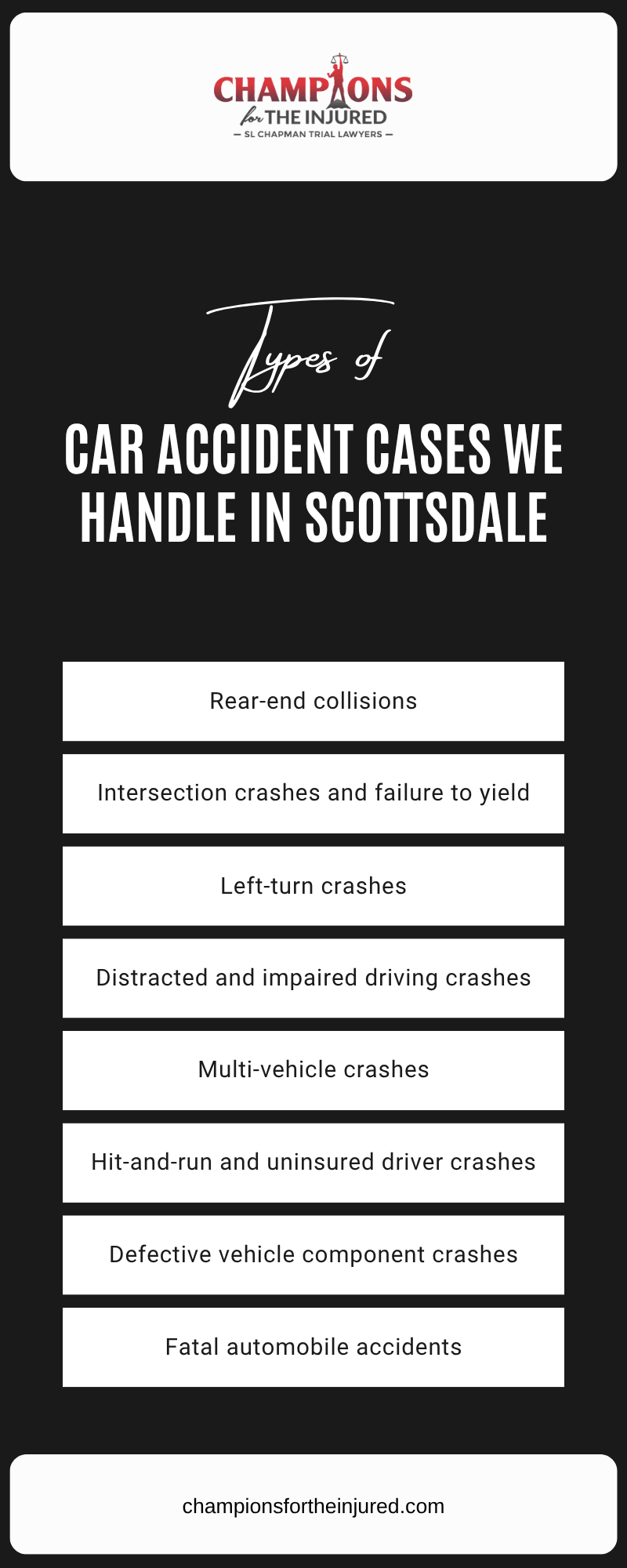 Car Accident Cases We Handle In Scottsdale Infographic